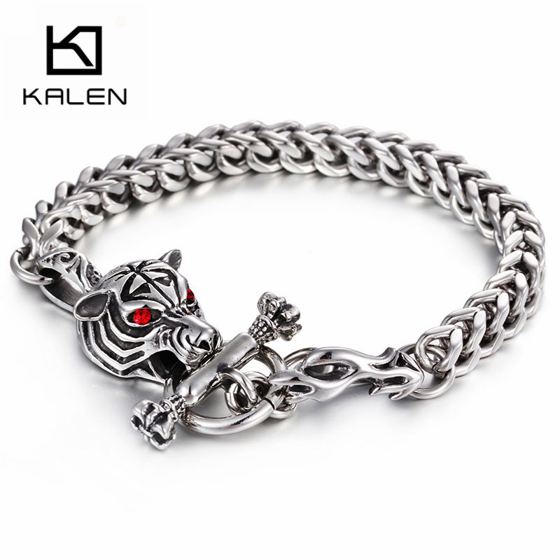 Men Accessories Bd - KALEN الفولاذ المقاوم للصدأ عيون حمراء