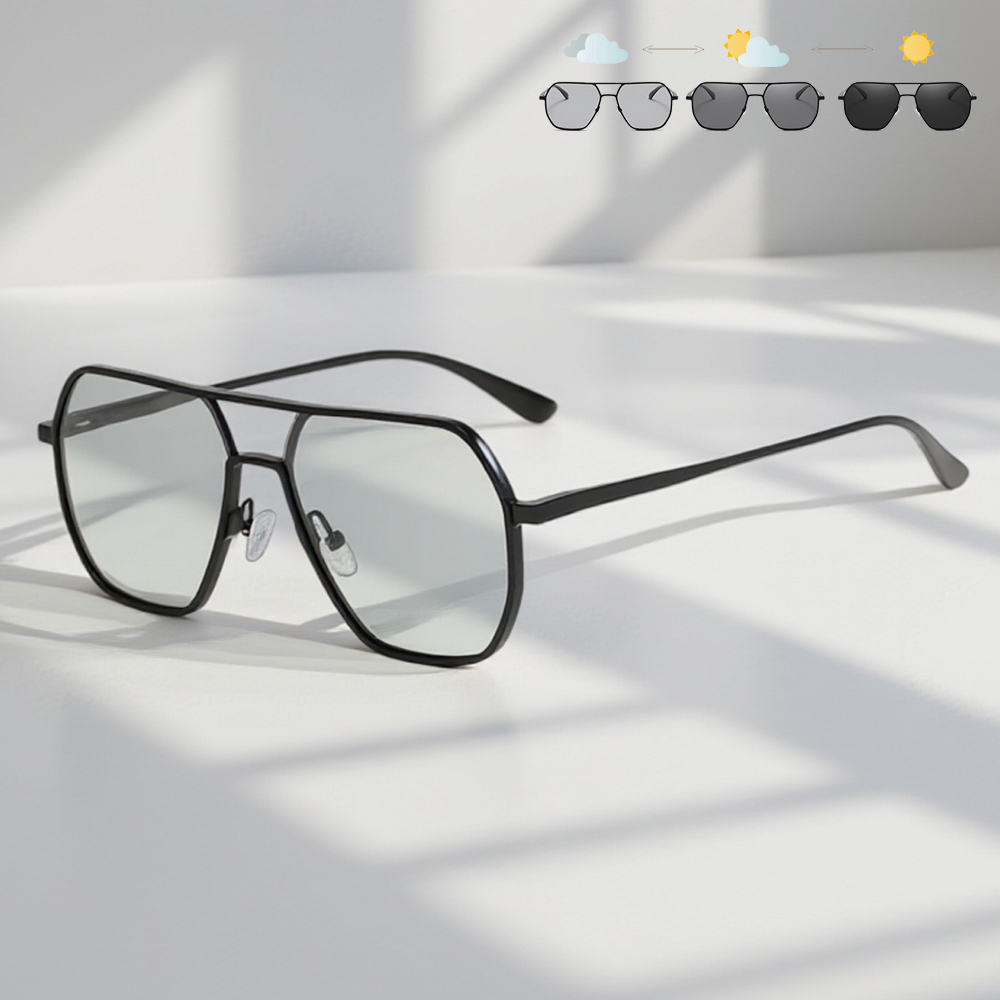 Sunglasses Polarized Men - نظارات شمسية معدنية بعدسات متغيرة اللون