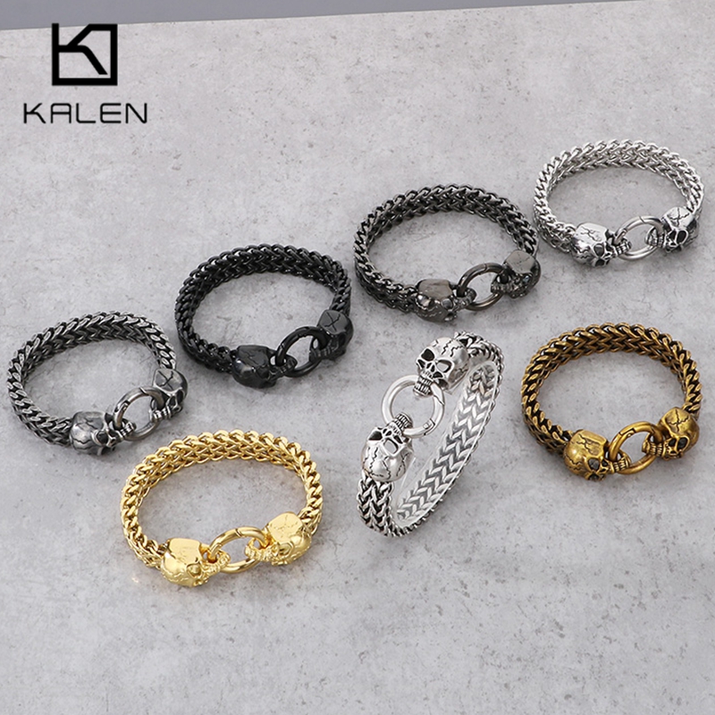 Men Accessories Bd - سوار سحر جمجمة من الفولاذ المقاوم