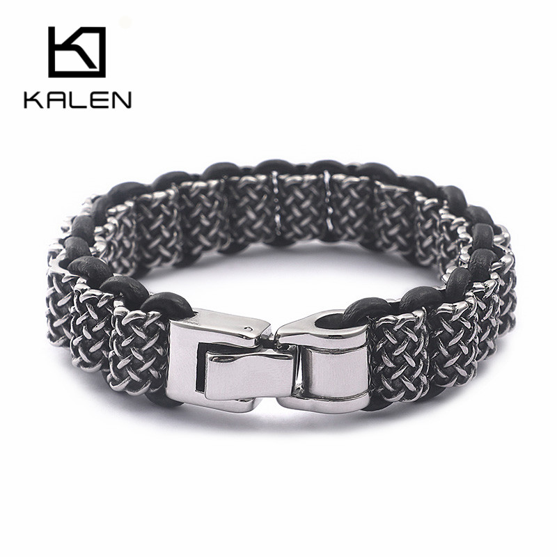KALEN خمر الأسود جلدية ربط أسا - مراجعة Men Accessories Bd وسعره