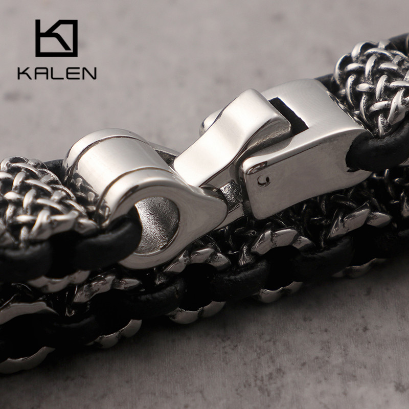 KALEN خمر الأسود جلدية ربط أسا - مراجعة Men Accessories Bd وسعره