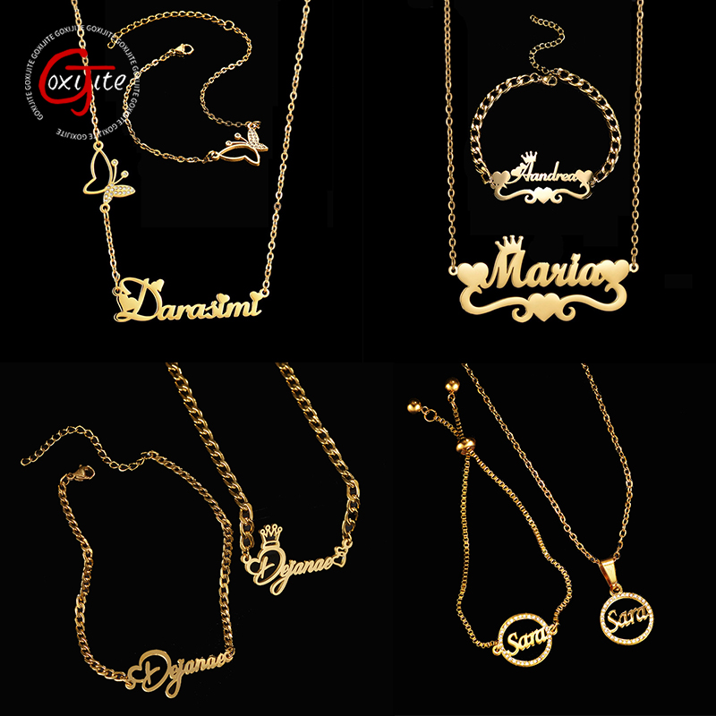 Goxijite تخصيص اسم قلادة مجموع - مراجعة Men Accessories Name وسعره
