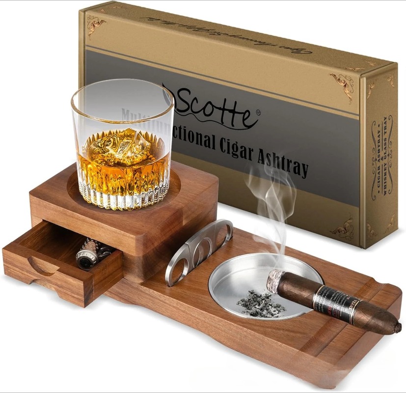 منفضة سجائر خشبية متعددة الوظا - مراجعة Men Accessories Drawer وسعره