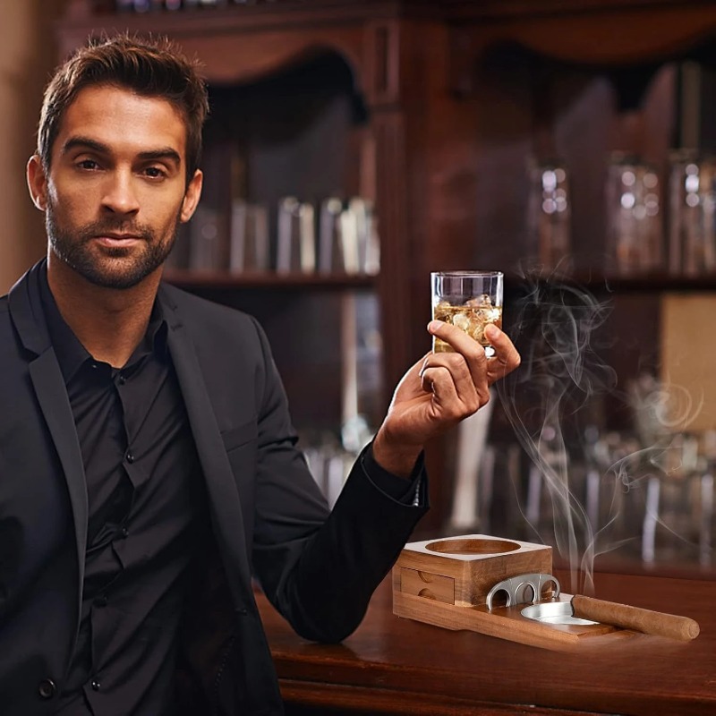 منفضة سجائر خشبية متعددة الوظا - مراجعة Men Accessories Drawer وسعره