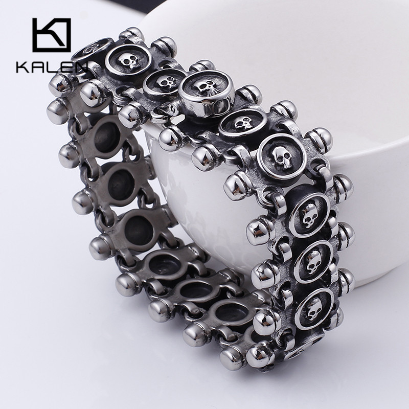 أساور KALEN بتصميم جمجمة عتيقة - مراجعة Men Accessories Bd وسعره
