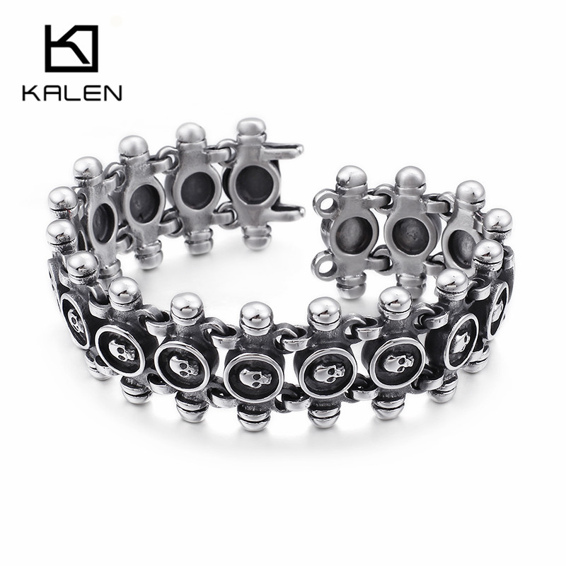 أساور KALEN بتصميم جمجمة عتيقة - مراجعة Men Accessories Bd وسعره
