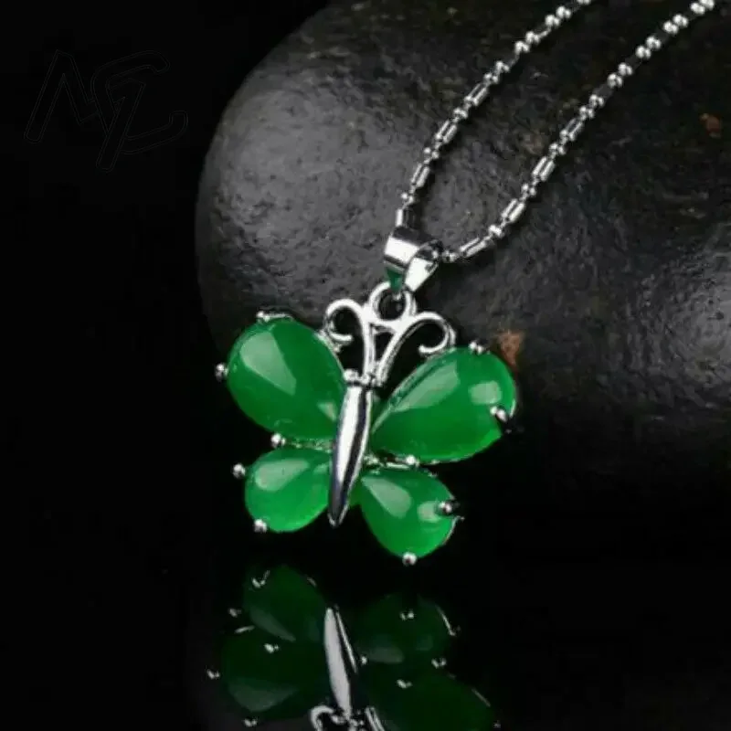 S925 الفضة الأخضر اليشم عقد بح - مراجعة Men Accessories Silver وسعره