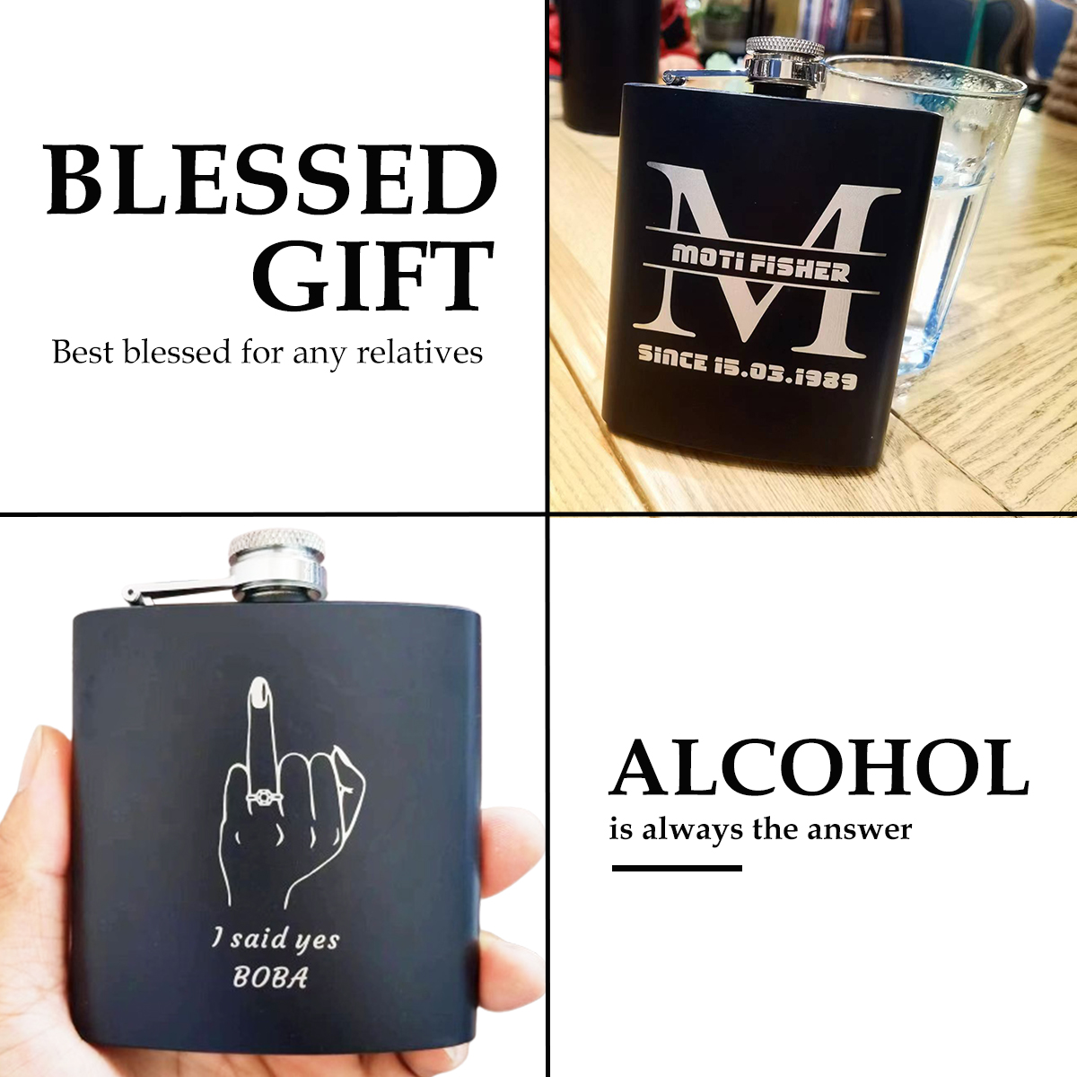 قارورة منقوشة مخصصة للرجال 7 أ - مراجعة Flask Stainless Steel وسعره