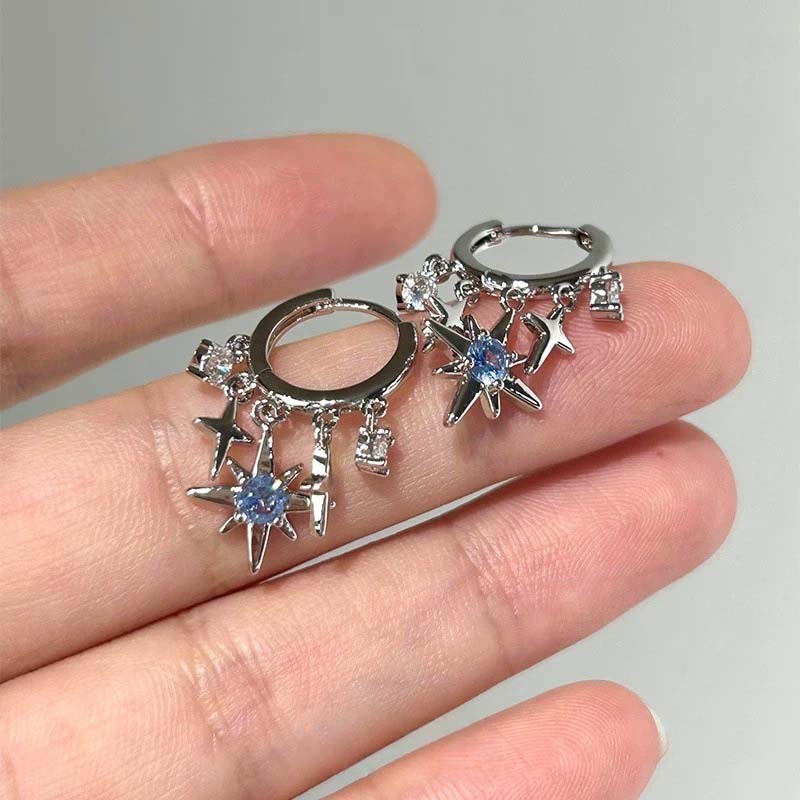 جديد Y2K الأزرق الزركون ستار ش - مراجعة Men Accessories Sale وسعره