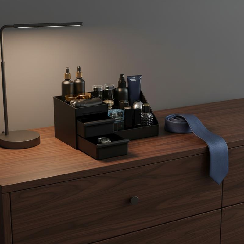 منظم عطور رجالي 3 في 1 مع أدرا - مراجعة Men Accessories Drawer وسعره