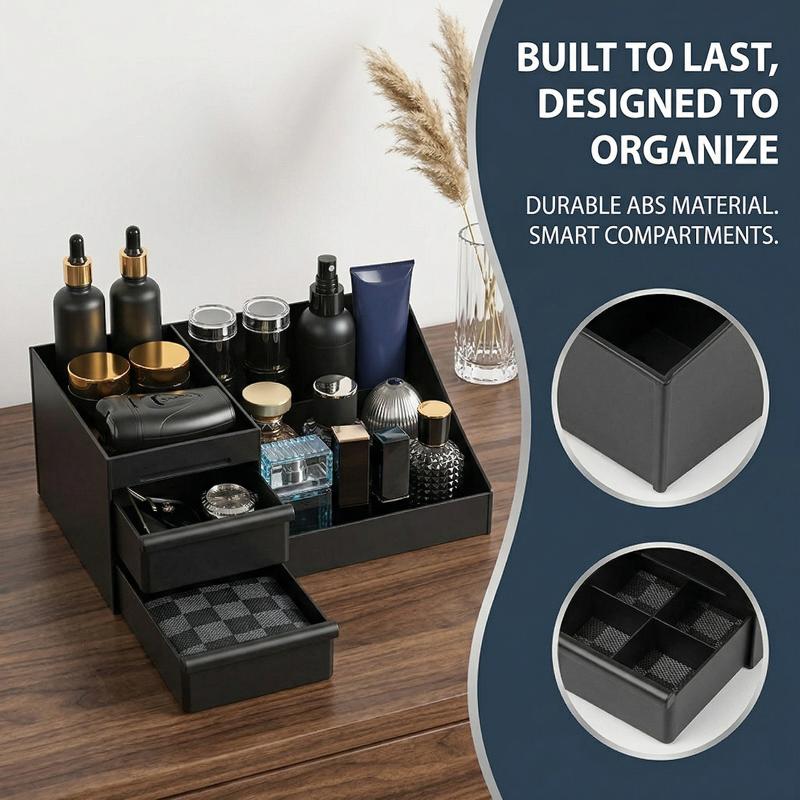 منظم عطور رجالي 3 في 1 مع أدرا - مراجعة Men Accessories Drawer وسعره