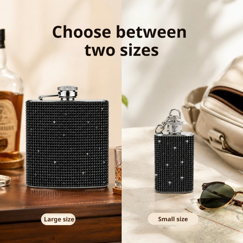 قارورة جيب محمولة مزينة بأحجار - مراجعة Flask Stainless Steel وسعره